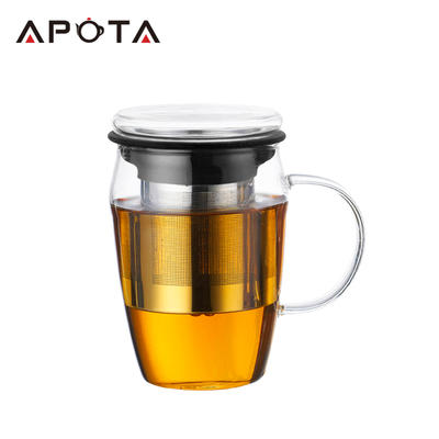 Pyrex Glass Drinking Tea Cup with Handle G030C